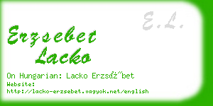 erzsebet lacko business card